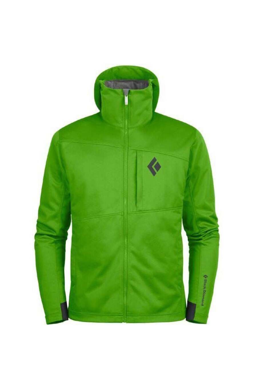 Black Diamond Windstopper Soft Shell Hooded Jacket Men's Size Medium Green. Pc55